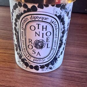 diptyque Othoniel Rosa Decorative Scented Jar in White and Black